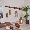 Hunouri Pendant Light Dark wood, black, 4-light sources