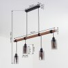 Hunouri Pendant Light Dark wood, black, 4-light sources