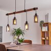 Hunouri Pendant Light Dark wood, black, 4-light sources