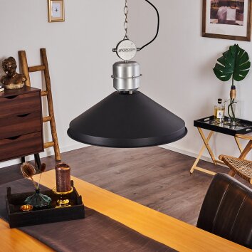 Chara Pendant Light chrome, black, 1-light source