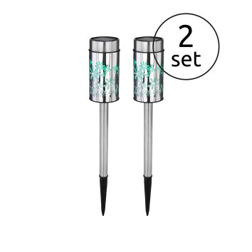 Globo  solar light LED stainless steel, 2-light sources, Colour changer