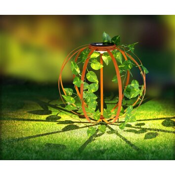 Globo solar light LED rust-coloured, 1-light source