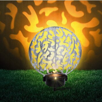 Globo solar light LED silver, 2-light sources