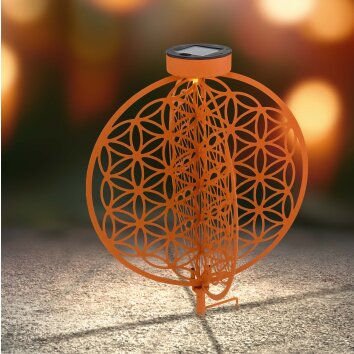 Globo solar light rust-coloured, 1-light source