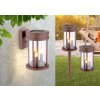 Globo solar light LED rust-coloured, 3-light sources