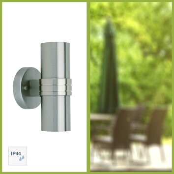 Brillliant Hanni Outdoor Wall Light silver, 2-light sources