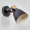 Elm Wall Light anthracite, Light wood, 1-light source