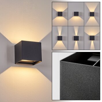 Everton Outdoor Wall Light LED black, 2-light sources