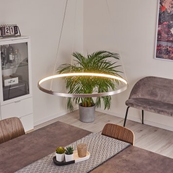 Calcium Pendant Light LED matt nickel, 1-light source