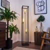Woden Floor Lamp brass, black, 3-light sources
