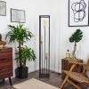Woden Floor Lamp brass, black, 3-light sources