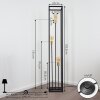 Woden Floor Lamp brass, black, 3-light sources