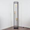 Woden Floor Lamp brass, black, 3-light sources