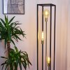 Woden Floor Lamp brass, black, 3-light sources