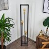 Woden Floor Lamp brass, black, 3-light sources