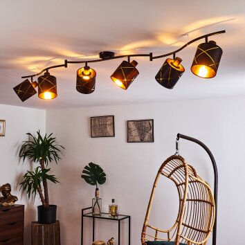 Opatija Ceiling Light black, 6-light sources