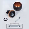 Imana Wall Light Dark wood, black, 1-light source