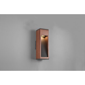 Trio Canning Outdoor Wall Light Dark wood, matt nickel, 1-light source