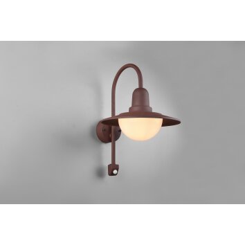 Trio Norman Outdoor Wall Light rust-coloured, 1-light source, Motion sensor