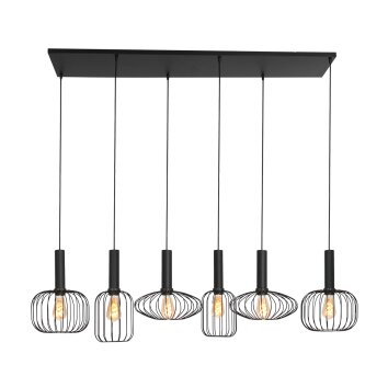 Steinhauer Aureole Pendant Light black, 6-light sources