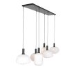 Steinhauer Verre Nervuré Pendant Light black, 6-light sources