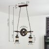 Taktak Pendant Light antique brass, Dark wood, 2-light sources