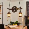 Taktak Pendant Light antique brass, Dark wood, 2-light sources