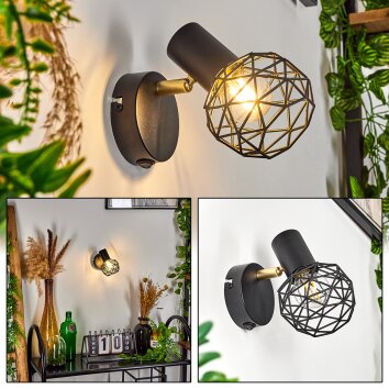 Palmira Wall Light gold, black, 1-light source