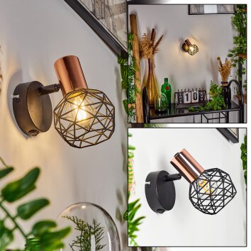 Palmira Wall Light copper, black, 1-light source