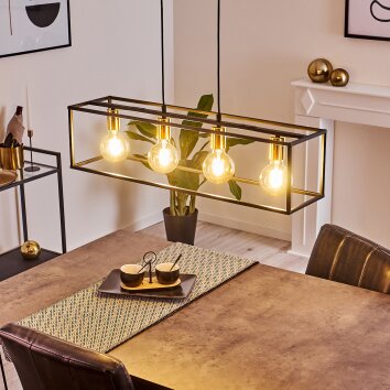 Flambeau Pendant Light black, 4-light sources