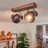 Herford Ceiling Light brown, Dark wood, 2-light sources