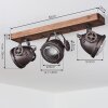 Herford Ceiling Light Dark wood, 3-light sources