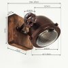 Herford Wall Light Dark wood, rust-coloured, 1-light source