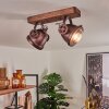 Herford Ceiling Light Dark wood, rust-coloured, 2-light sources