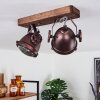 Herford Ceiling Light Dark wood, rust-coloured, 2-light sources
