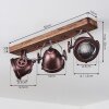 Herford Ceiling Light Dark wood, rust-coloured, 3-light sources