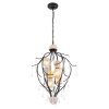 Globo NOLE Pendant Light Light wood, black, 4-light sources