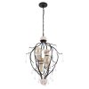 Globo NOLE Pendant Light Light wood, black, 4-light sources