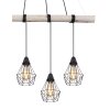Globo ADA Pendant Light Light wood, black, 4-light sources
