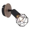 Globo XARA Wall Light Wood like finish, black, 1-light source