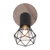 Globo XARA Wall Light Wood like finish, black, 1-light source