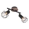 Globo XARA Ceiling Light Wood like finish, black, 2-light sources