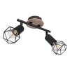 Globo XARA Ceiling Light Wood like finish, black, 2-light sources