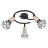Globo XARA Ceiling Light antique brass, black, 3-light sources