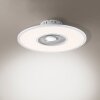 Leuchten Direkt FLAT-AIR ceiling fan LED silver, 1-light source, Remote control