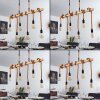 Vitlanda Pendant Light brown, Light wood, black, 6-light sources