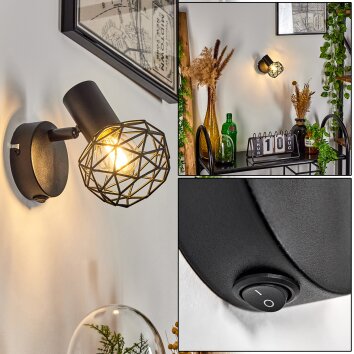 Palmira Wall Light black, 1-light source