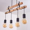 Ajaccio Pendant Light Light wood, black, 4-light sources
