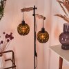 Sunasau Floor Lamp Light wood, black, 2-light sources