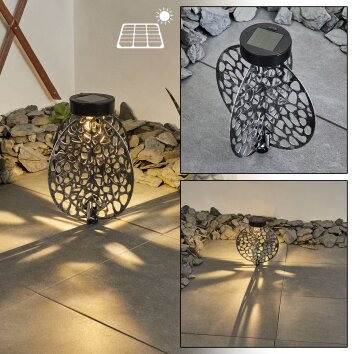 Mesan Solar lights LED black, silver, 1-light source